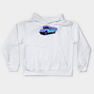 Holographic Purple School Bus Kids Hoodie